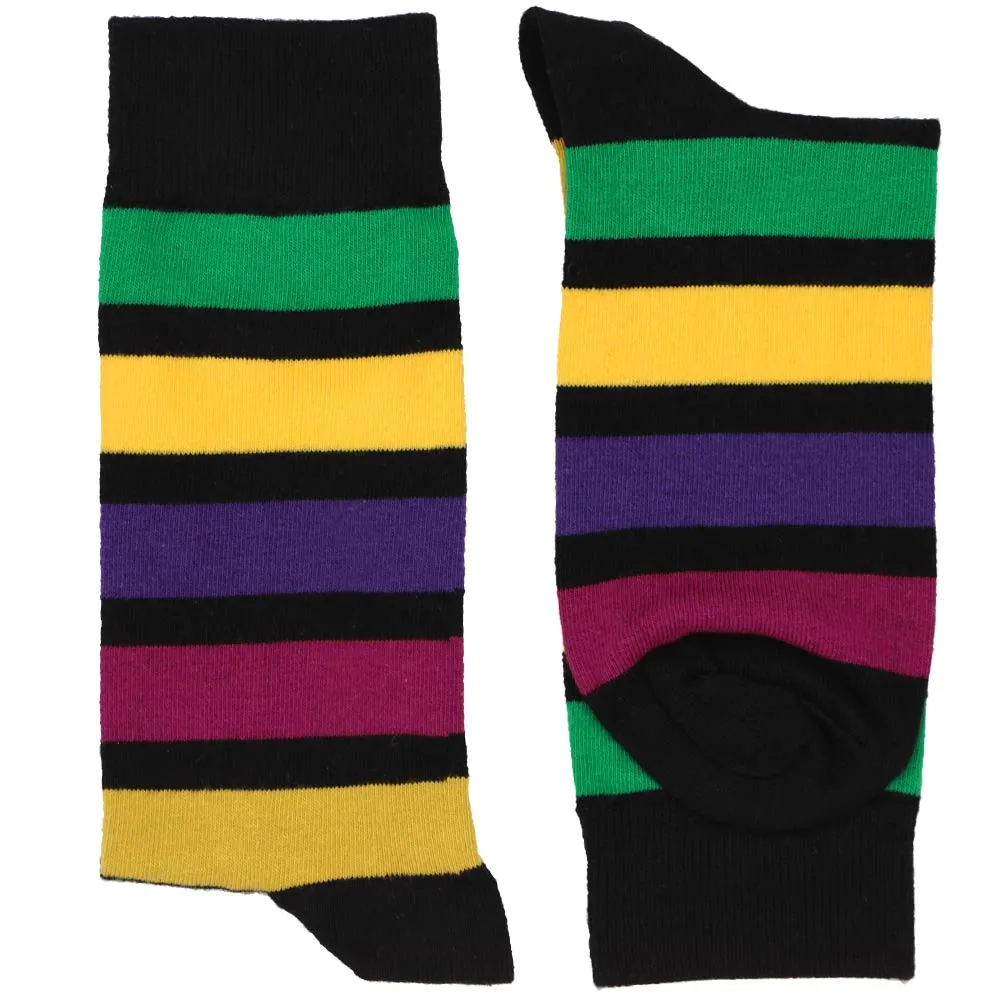 Men's Crazy Striped Socks, Dark Tones