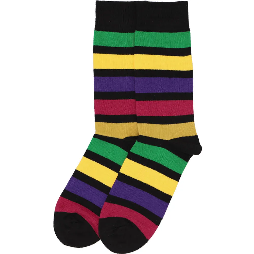 Men's Crazy Striped Socks, Dark Tones