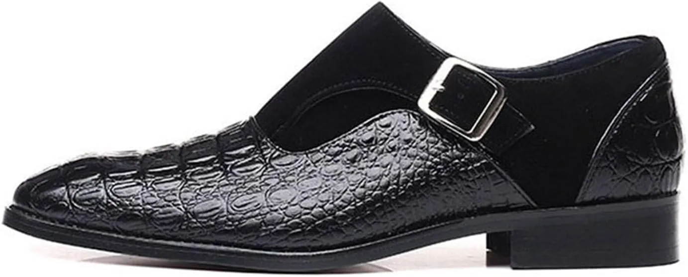 Men's Loafers Dress Shoes Slip-On Formal Crocodile Print Tuxedo Suit Shoes