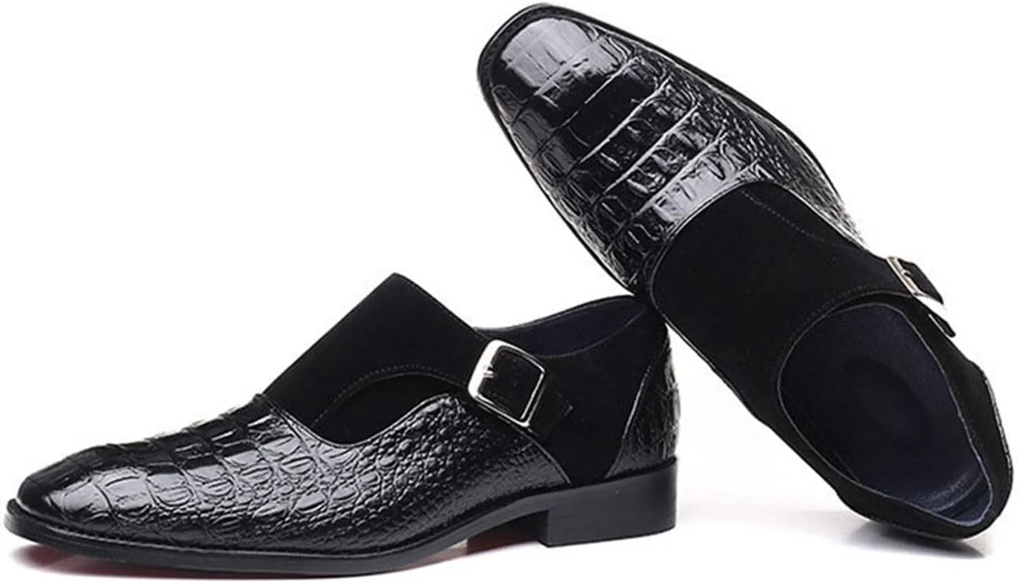 Men's Loafers Dress Shoes Slip-On Formal Crocodile Print Tuxedo Suit Shoes