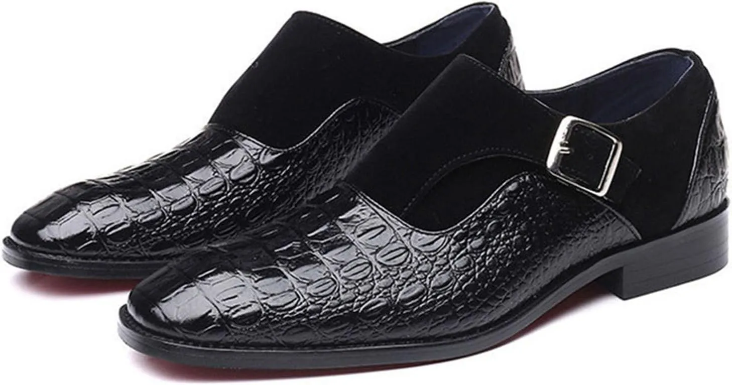 Men's Loafers Dress Shoes Slip-On Formal Crocodile Print Tuxedo Suit Shoes