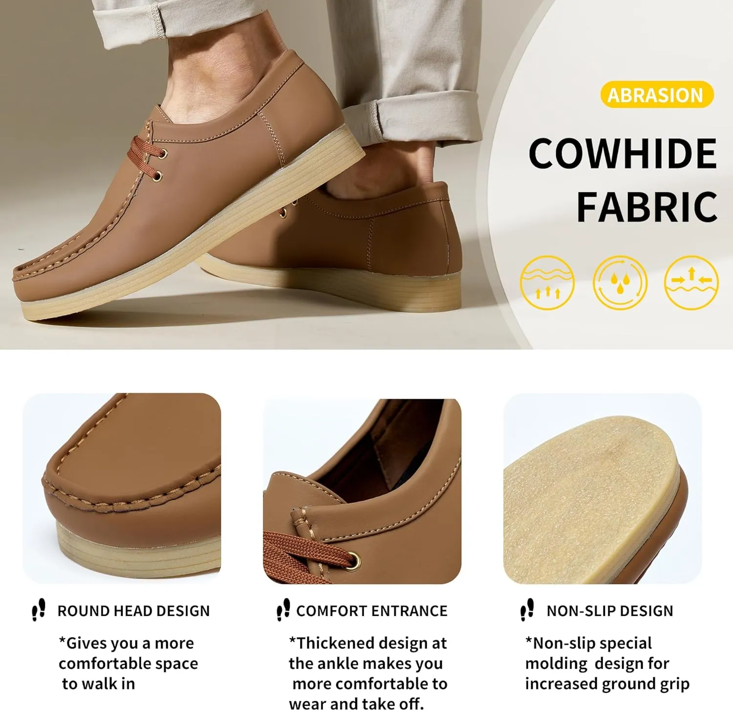 Men's Loafers Shoes Low Top Comfortable Breathable Casual Walking Shoes Minimalist Style Lightweight Non Slip Classic Business Oxford Shoes Golf Sneakers