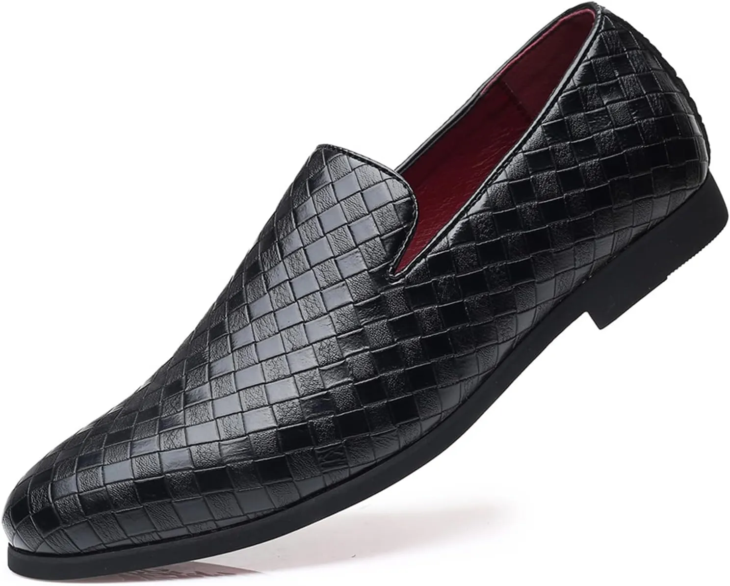 Mens Tuxedo Shoes Patent Dress Shoes Slip-On Oxford Dress Loafers Loafers Low Top Work Dress Shoes