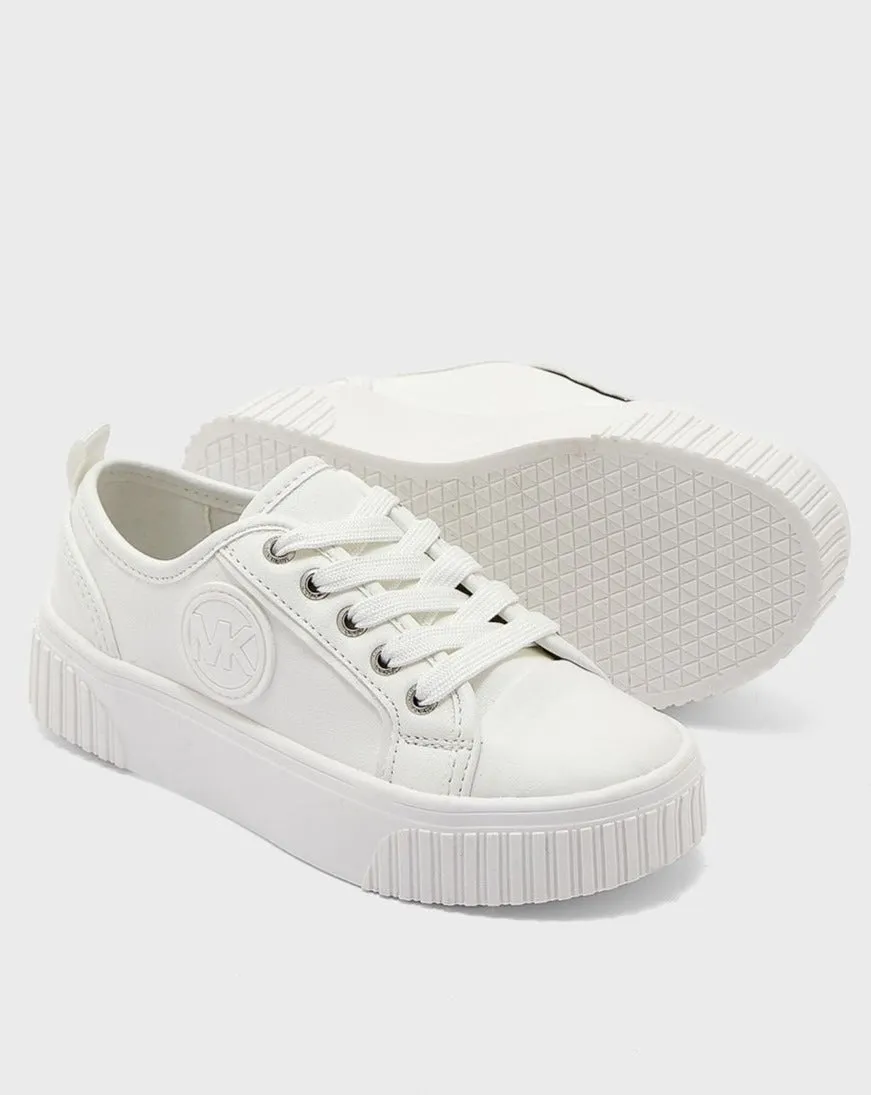Michael Kors Lace-Up Sneakers w/Logo White_MK100665C-WHT