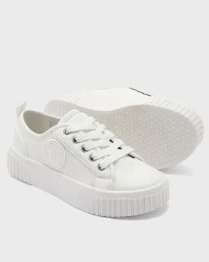 Michael Kors Lace-Up Sneakers w/Logo White_MK100665C-WHT