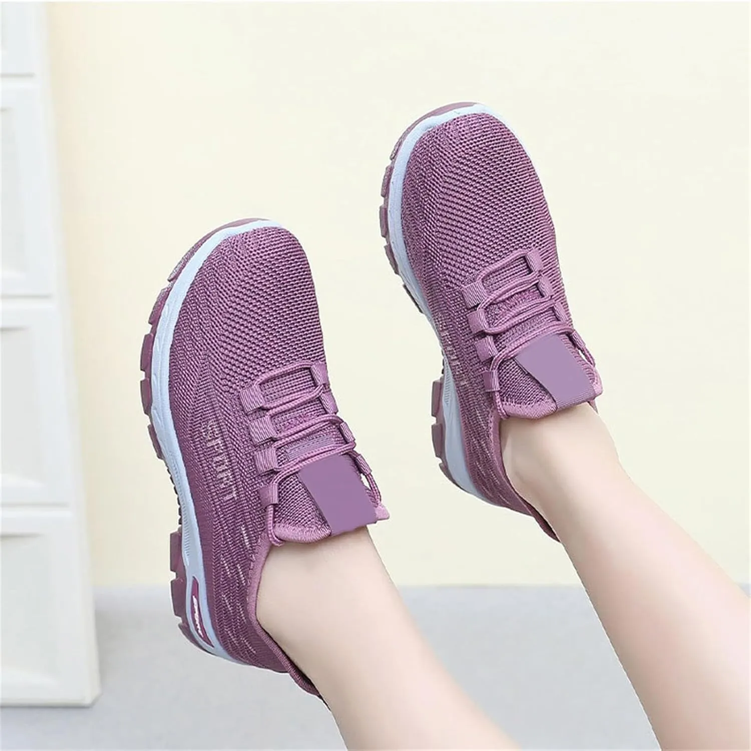 Mmoneyake Women's Walking Shoes Wide Toe Box Shoes Slip On Sneakers Walking Tennis Shoe Lightweight Casual Sneakers for Gym Travel Work Breathable Mesh Walking Sneaker Comfort Sport Athletic Trainer