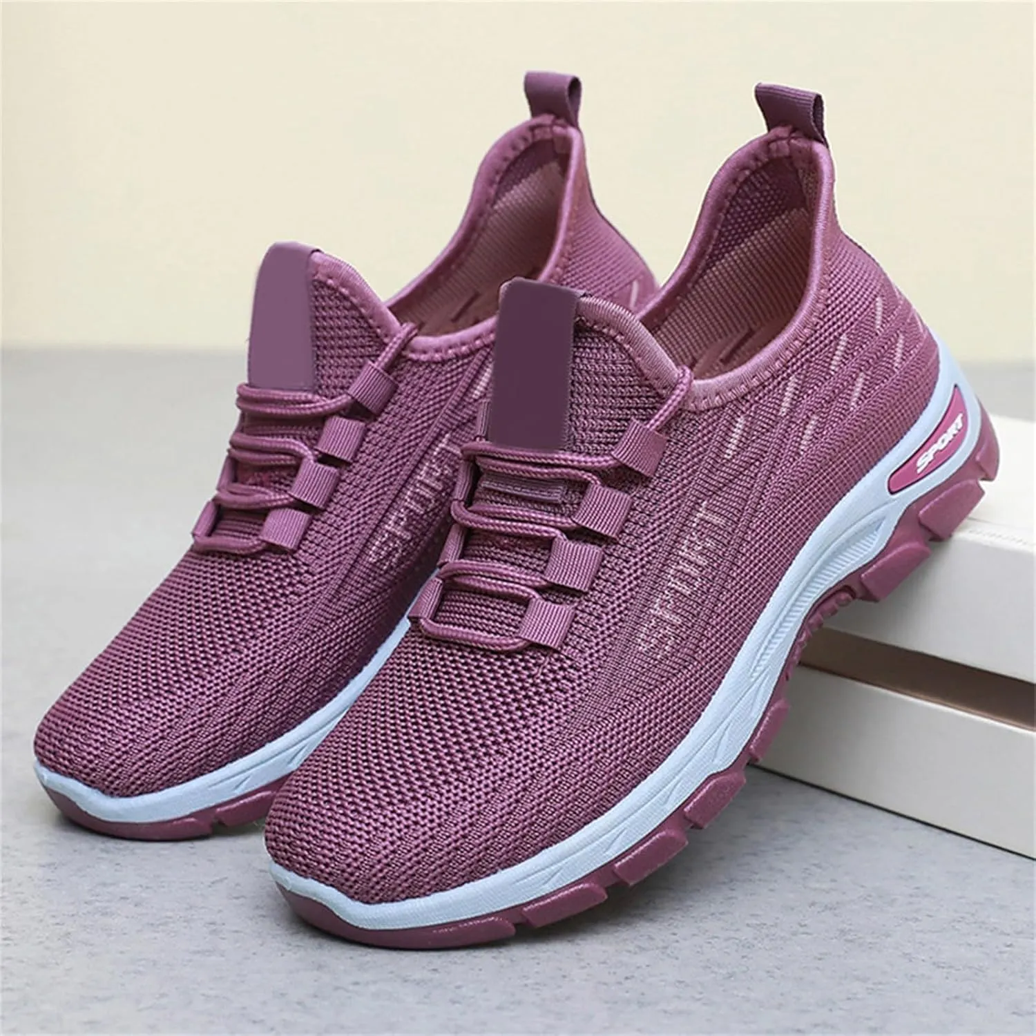 Mmoneyake Women's Walking Shoes Wide Toe Box Shoes Slip On Sneakers Walking Tennis Shoe Lightweight Casual Sneakers for Gym Travel Work Breathable Mesh Walking Sneaker Comfort Sport Athletic Trainer