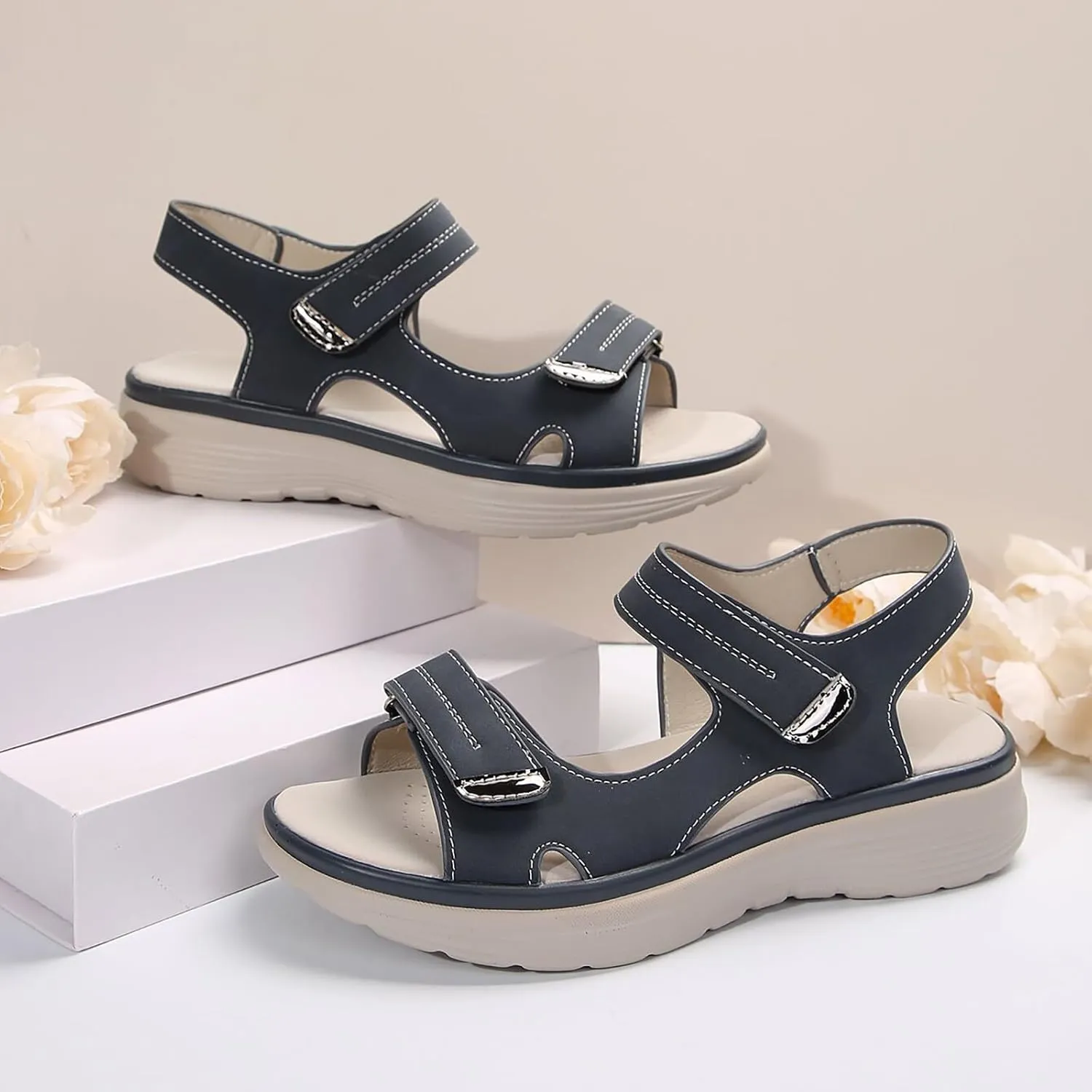 Orthopedic Sandals for Women Arch Support Dressy Comfortable Walking Sandals Soft Cushion Foam Sport Sandal Wide Width Dress Shoes Recovery Athletic Travel Summer Shoes