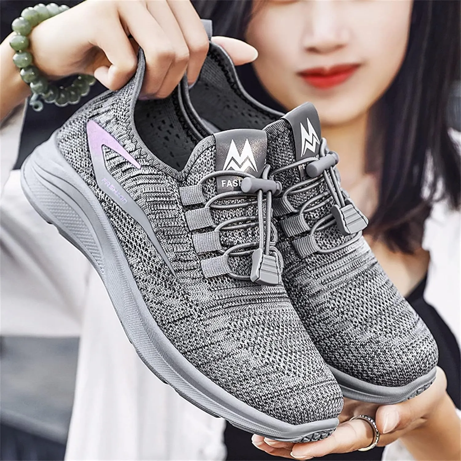 Orthopedic Shoes for Women Fashion Strappy Mesh Knit Walking Sneakers Low Top Comfortable Casual Breathable Walking Shoes