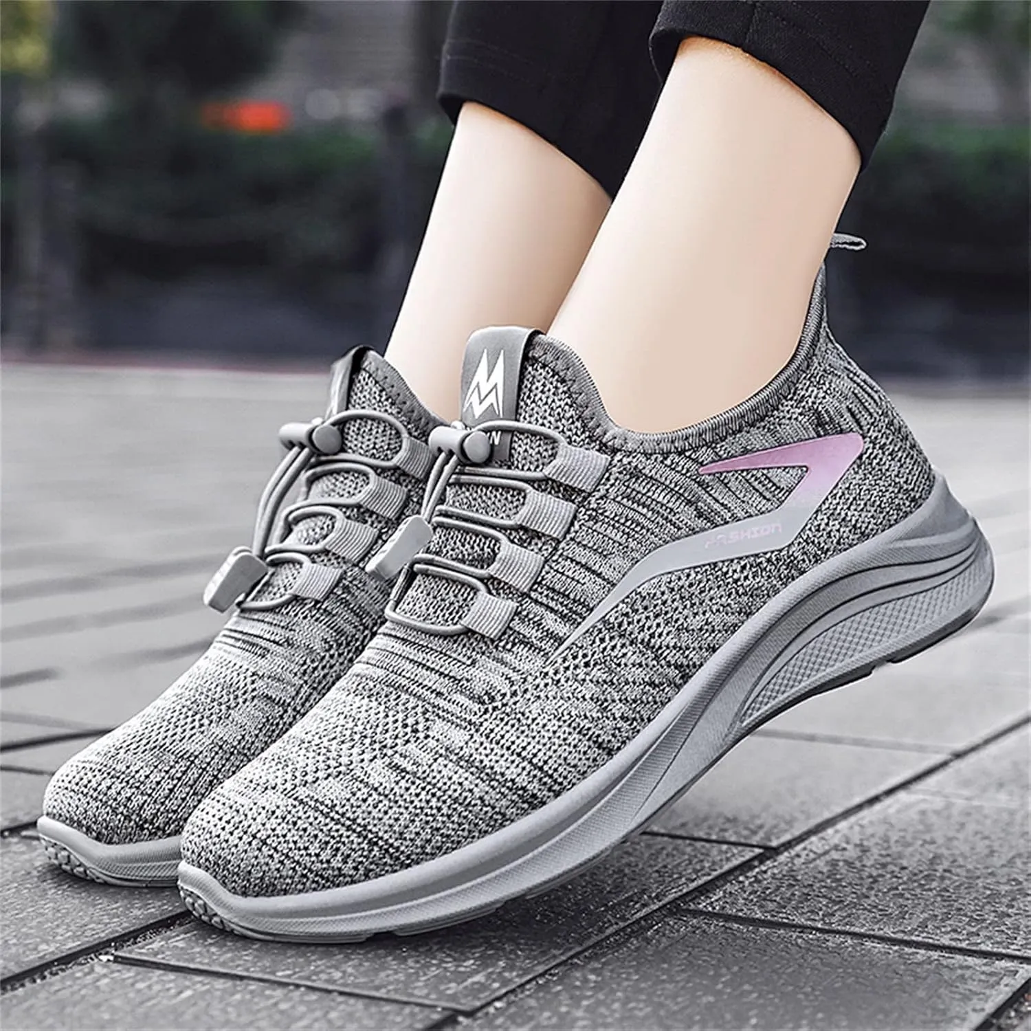Orthopedic Shoes for Women Fashion Strappy Mesh Knit Walking Sneakers Low Top Comfortable Casual Breathable Walking Shoes