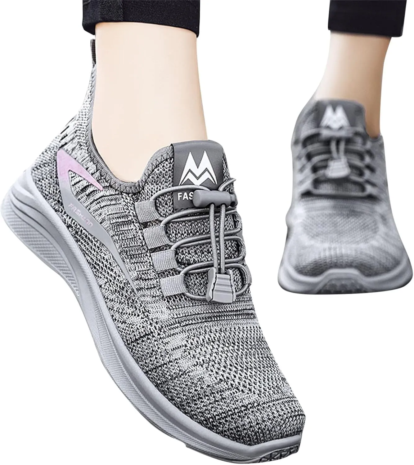 Orthopedic Shoes for Women Fashion Strappy Mesh Knit Walking Sneakers Low Top Comfortable Casual Breathable Walking Shoes