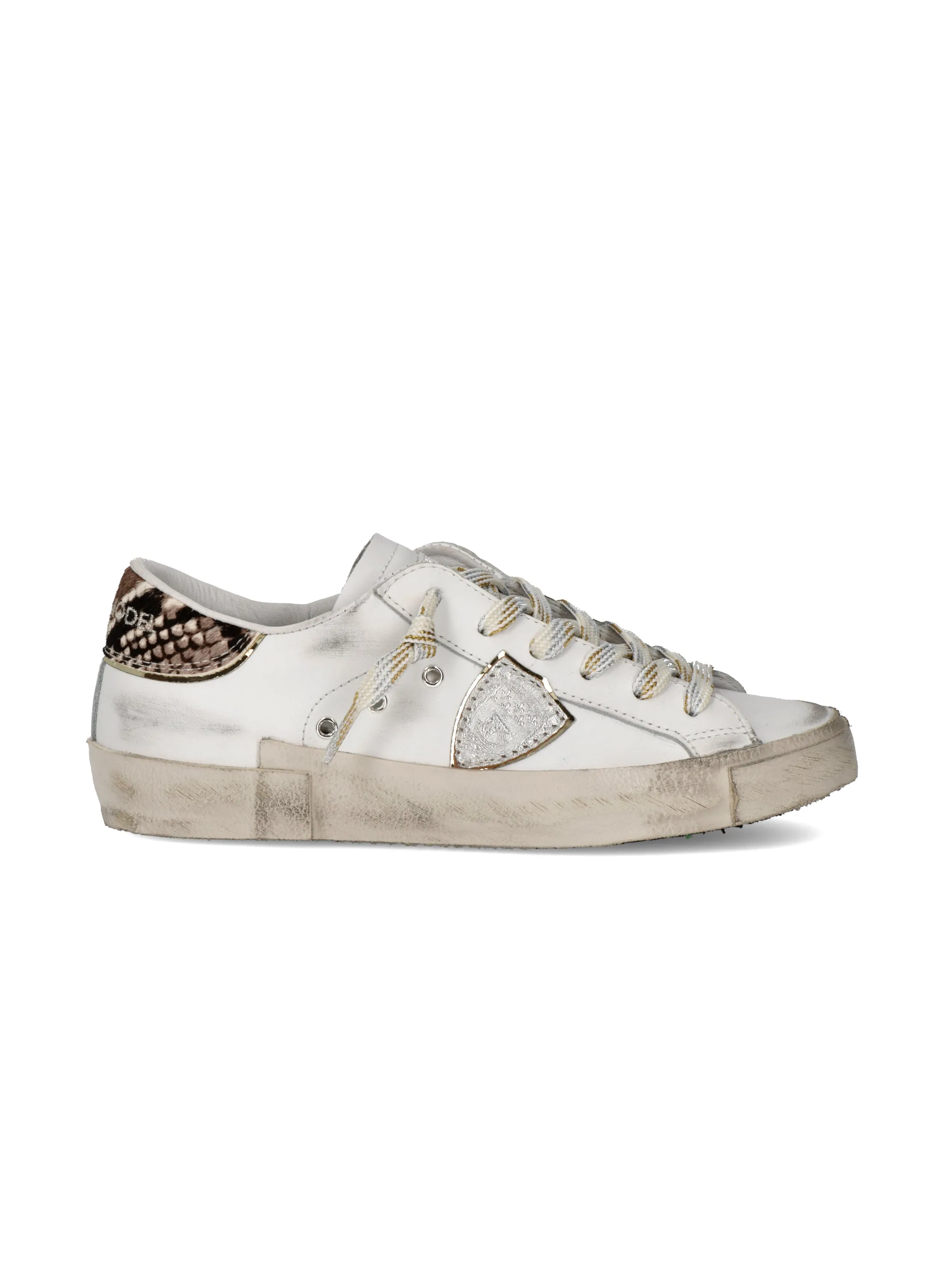 Philippe Model PRSX Low Sneakers in Veau Python Black