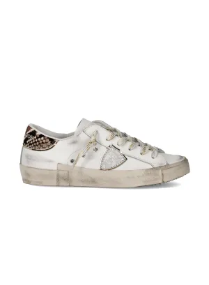 Philippe Model PRSX Low Sneakers in Veau Python Black