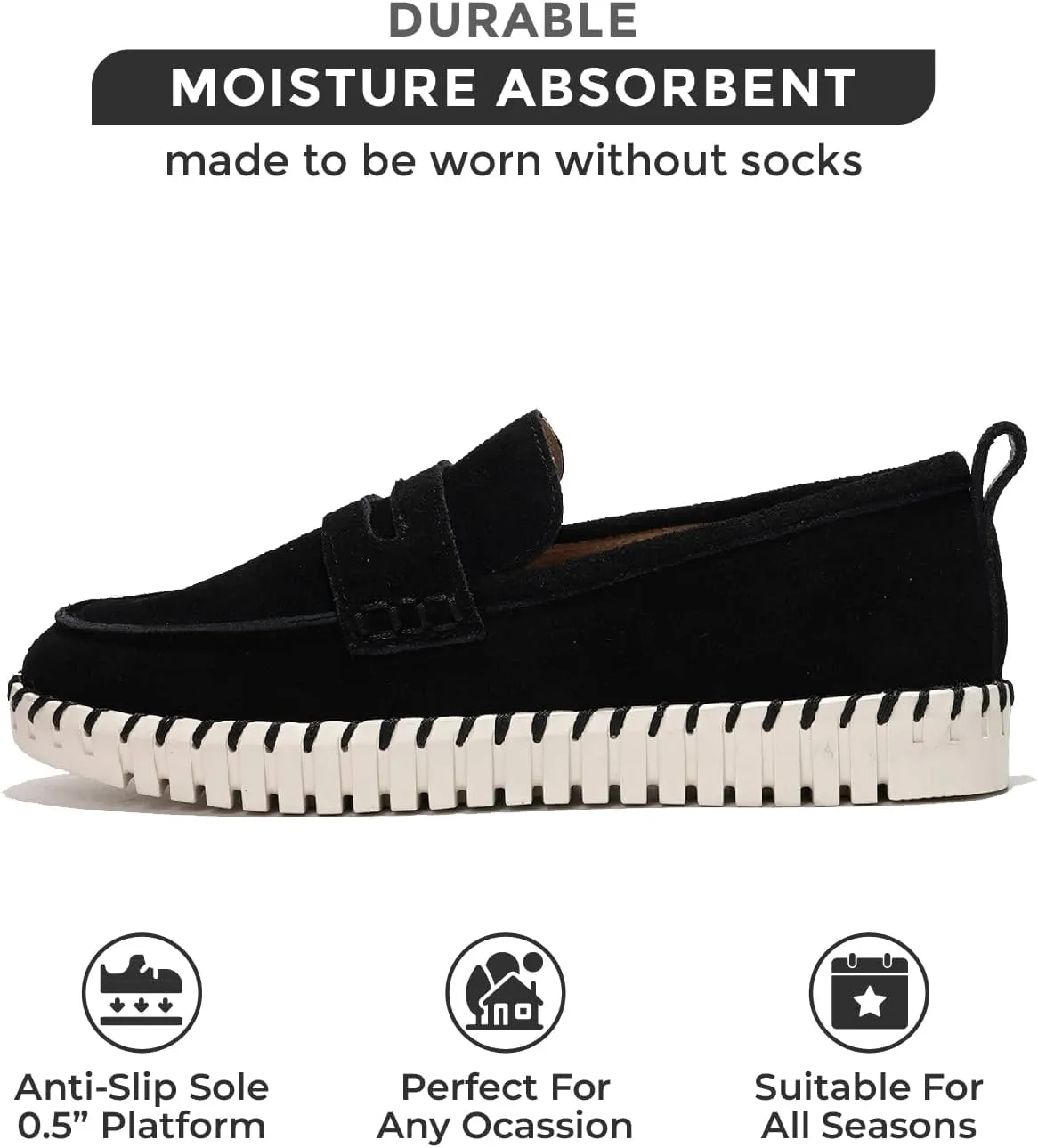 Project Cloud Genuine Leather Loafers for Women ?C Women's Fashion Sneakers for 2025, Non-Slip Work Shoes with Memory Foam Insole ?C Lightweight & Flexible Womens Loafers (Filide)