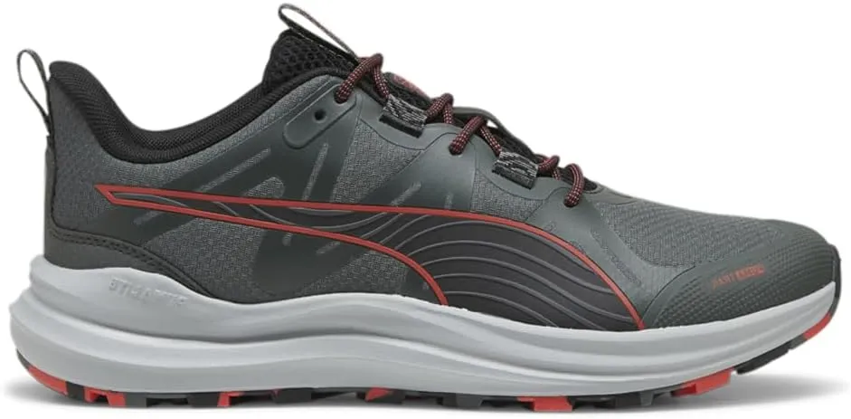 PUMA - Mens Reflect Lite Trail Shoes, Color Mineral Gray/Black/Active Red, Size: 13 M US