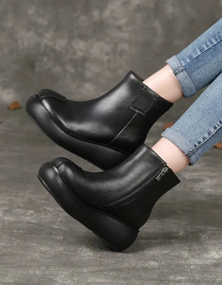 Round Head Comfortable Wedge Boots