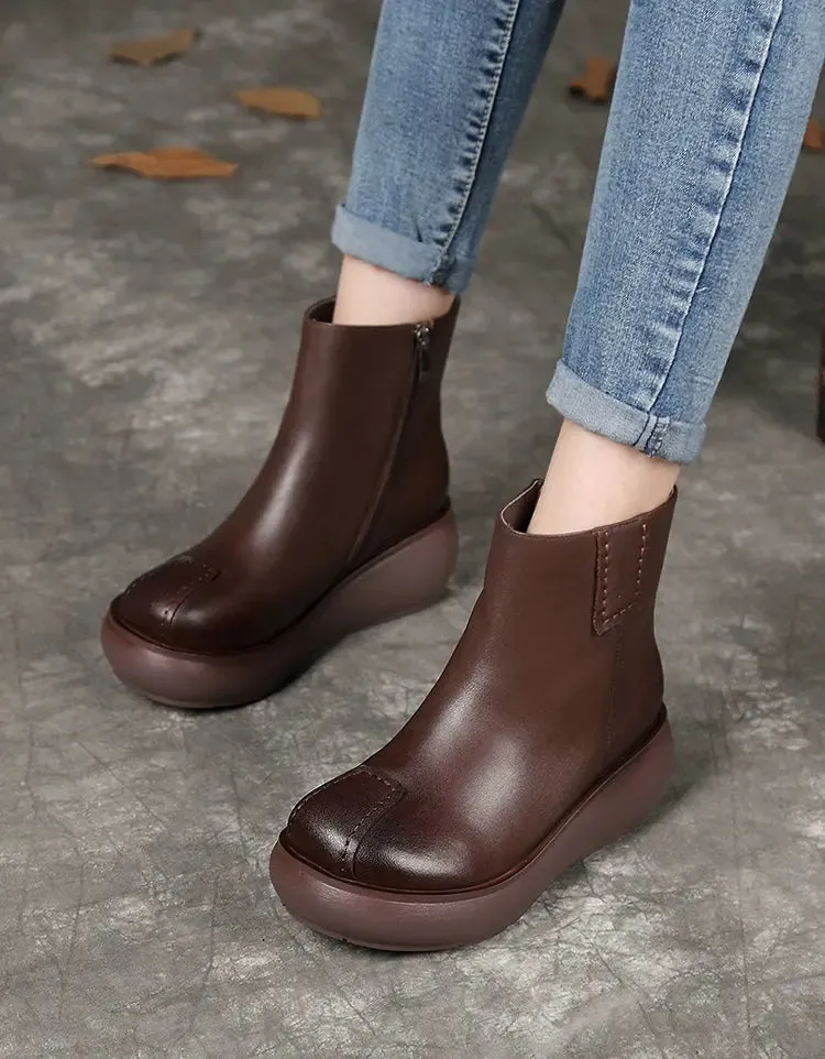 Round Head Comfortable Wedge Boots