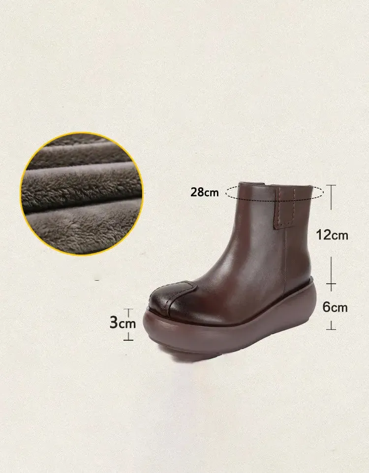 Round Head Comfortable Wedge Boots