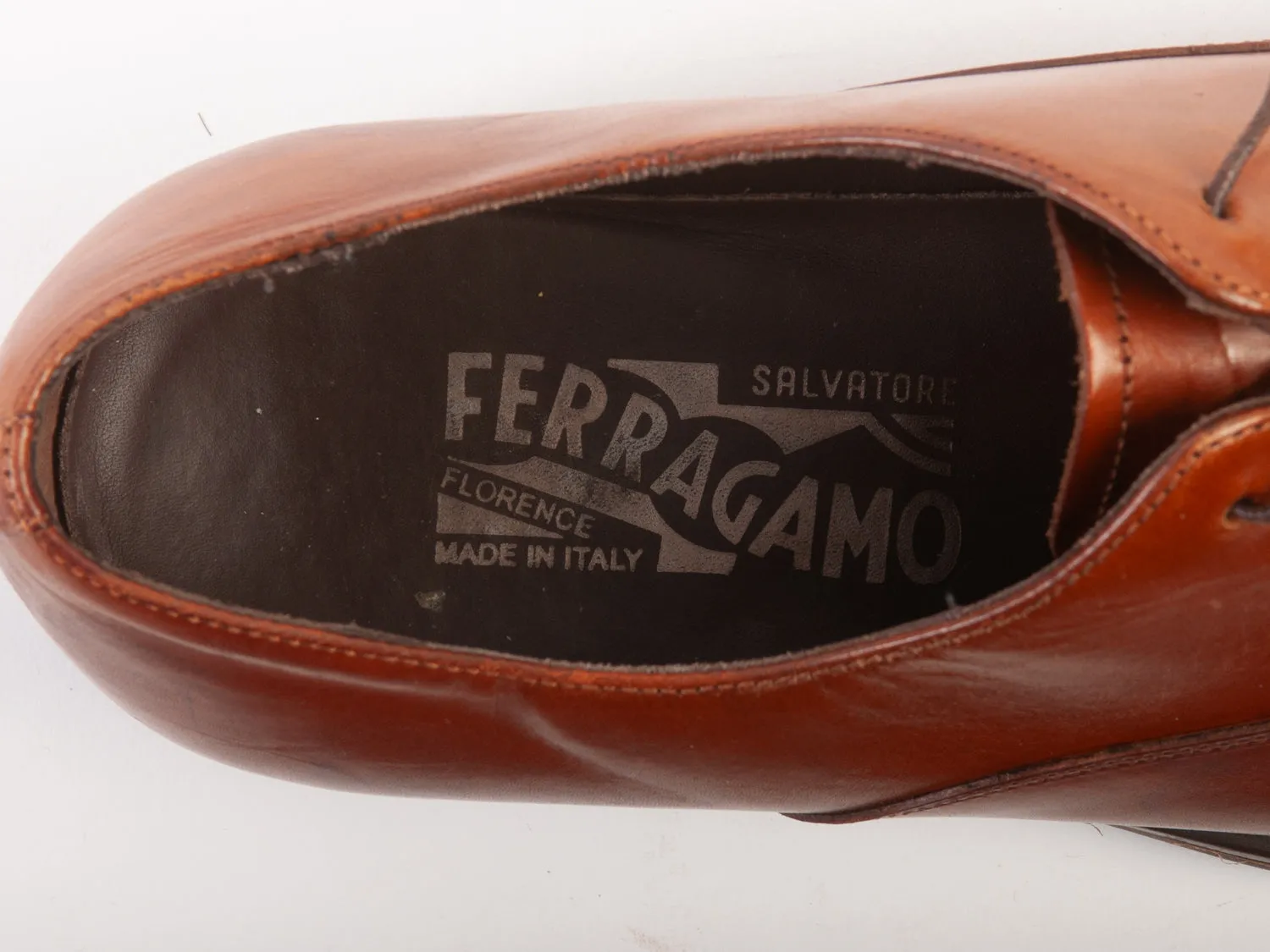 Salvatore Ferragamo Brown Cap Toe Oxfords