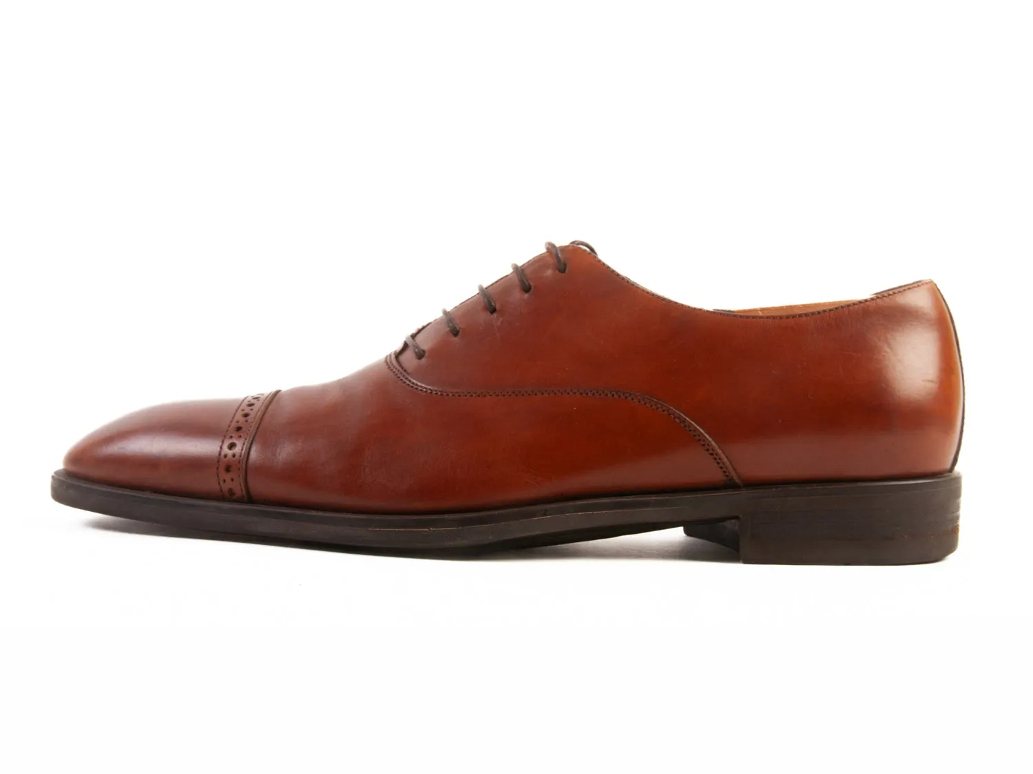 Salvatore Ferragamo Brown Cap Toe Oxfords