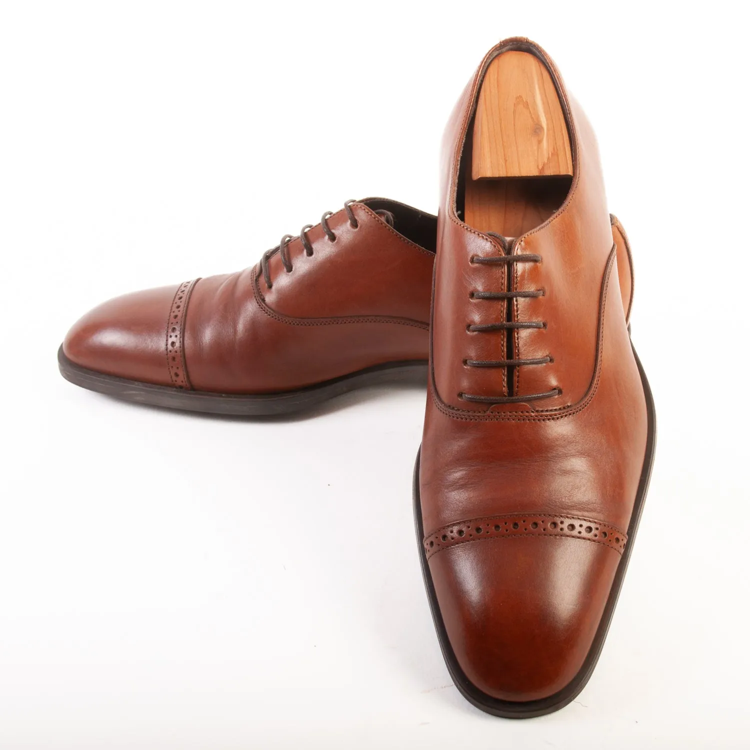 Salvatore Ferragamo Brown Cap Toe Oxfords