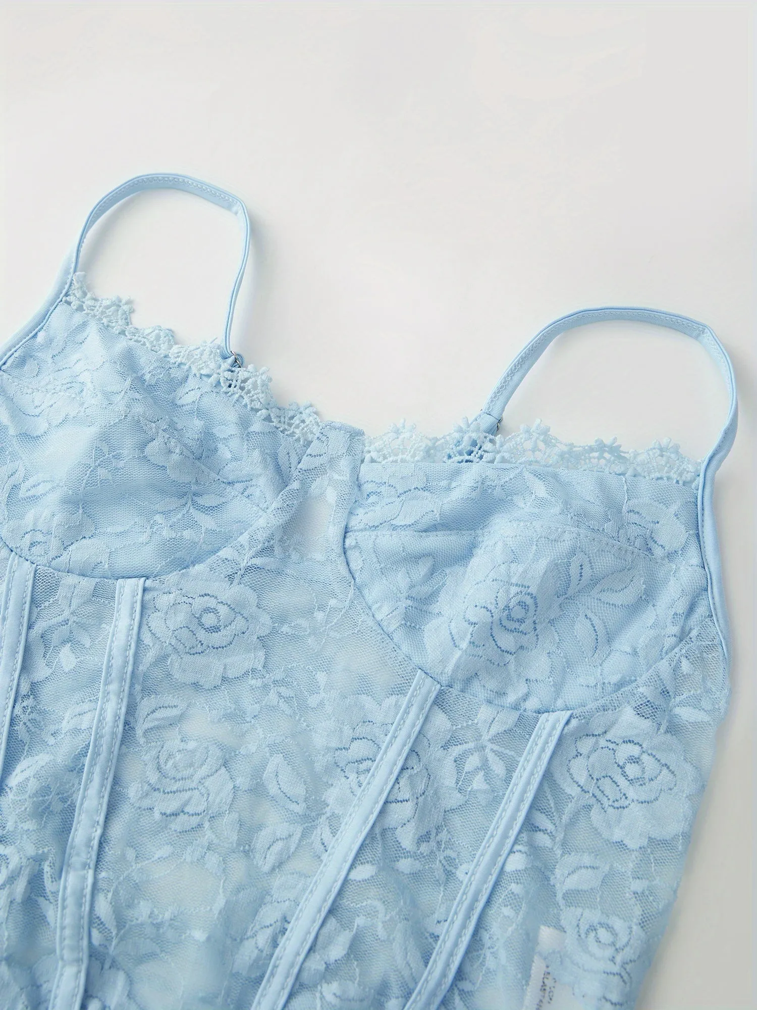 Slim Fit V-Neck Backless Semi-Sheer Crop Y2K Lace Cami Top