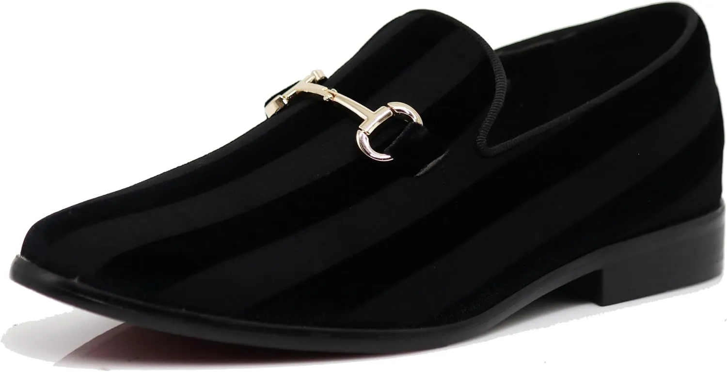SPK21 Men's Vintage Sparkle Dress Loafers Slip On Fashion Shoes Classic Tuxedo Dress Shoes