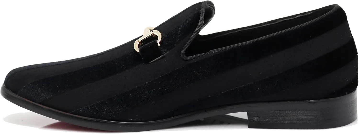 SPK21 Men's Vintage Sparkle Dress Loafers Slip On Fashion Shoes Classic Tuxedo Dress Shoes
