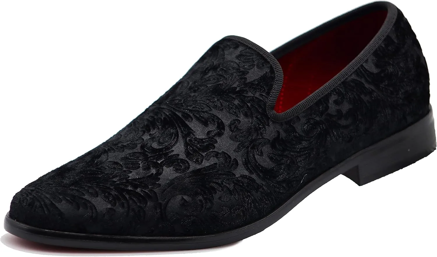 SPT03 Men's Vintage Plain Velvet Dress Loafers Slip On Shoes Classic Tuxedo Dress Shoes