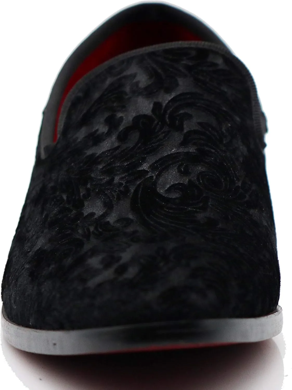 SPT03 Men's Vintage Plain Velvet Dress Loafers Slip On Shoes Classic Tuxedo Dress Shoes