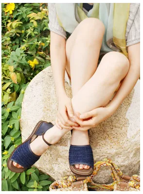 Super Comfortable Natural Straw Summer Flat