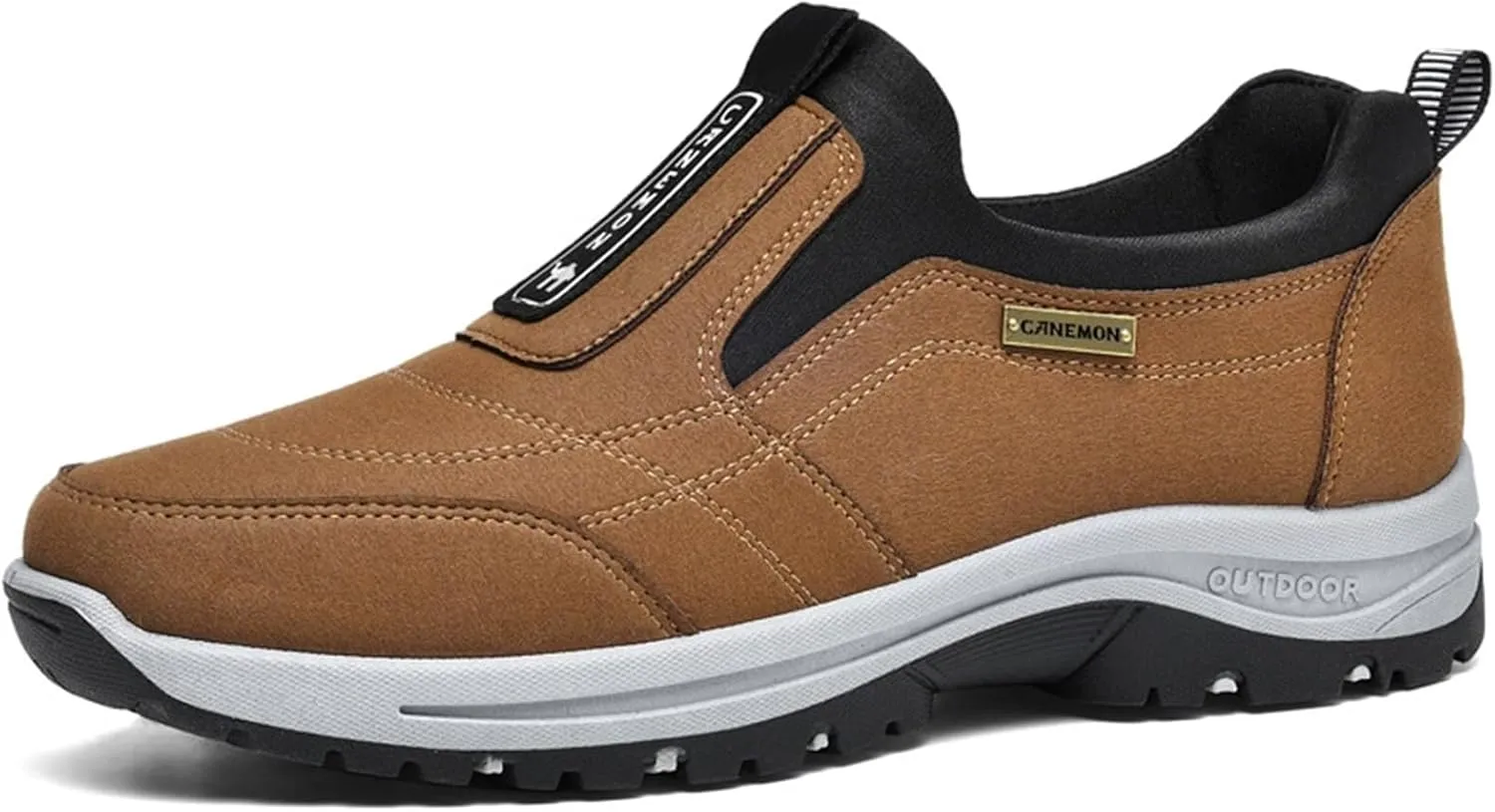 Teresad Shoes Men, Men's Comfortable Waterproof Orthopedic Walking Shoes Hiking Shoes, Slip-On Walking Shoes