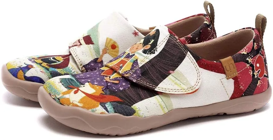 UIN Toddler Baby Shoes Art City White Painted Girl Boy's Canvas Casual Fashional Art Sneaker