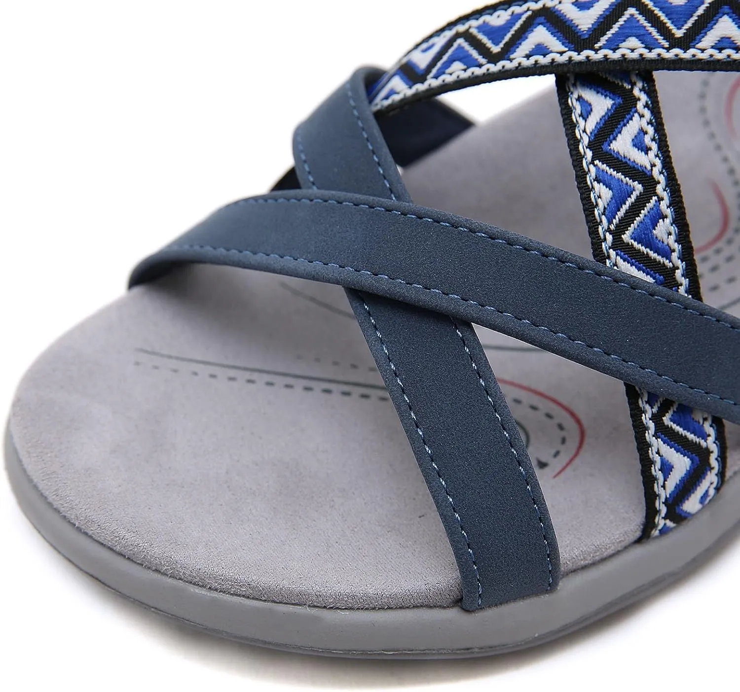 Walking Sandals Women Comfort Hiking Sport Sandals with Arch Support Cushion Adjustable Lightweight Roman Shoes