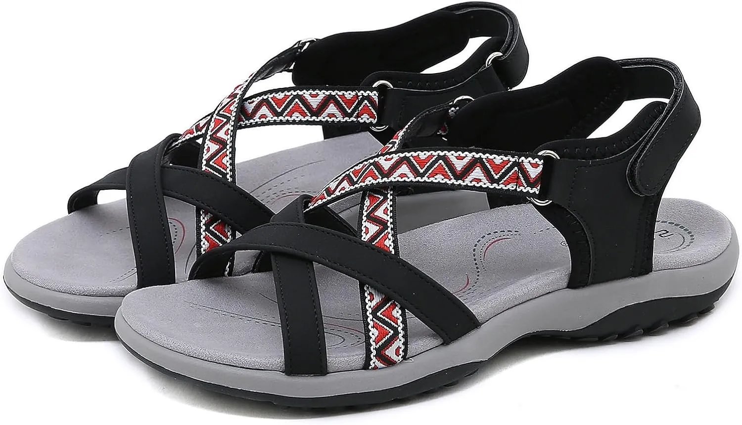 Walking Sandals Women Comfort Hiking Sport Sandals with Arch Support Outdoor Sandals Adjustable Summer Beach Shoes