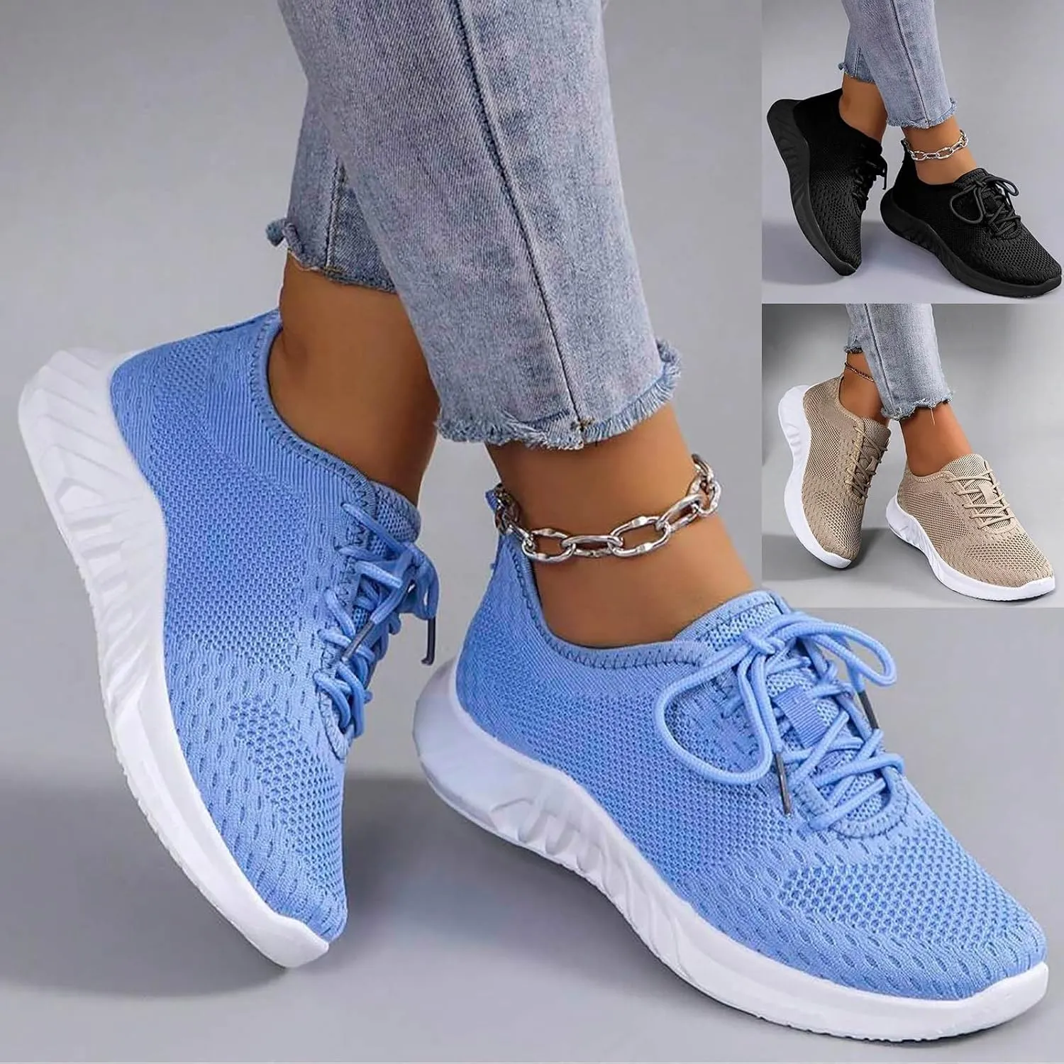 Walking Shoes Women,Women's Fashion Sneakers Slip On Closed Toe Walking Shoes Breathable Athletic Running Sneaker