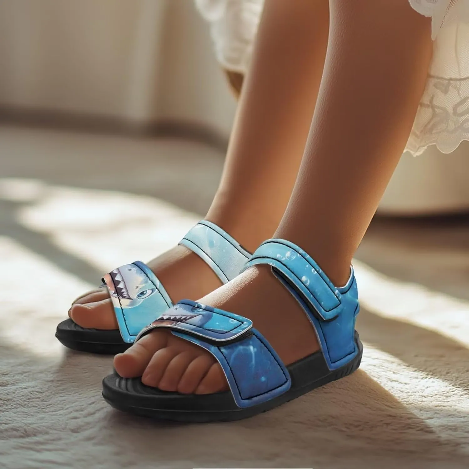 Whale Axolotl Sandals Cartoon Kids Summer Beach Water Shoes Toddler Boys Girls Sport Athletic Outdoor Sandals Adjustable