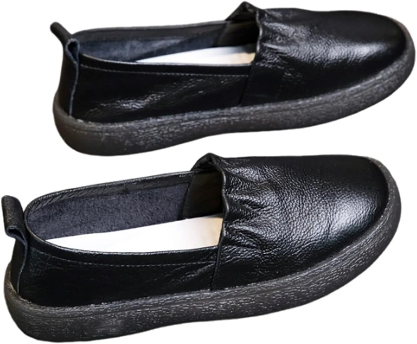 Women's 2024 Non Slip Slip-On Breathable Leather Nursing Shoes, Healthcare Orthopedic Nursing Shoes with Arch Support, for Medical Workers, Doctors, Healthcare Providers