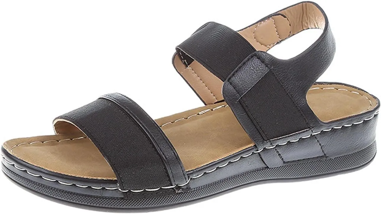 Womens Hiking Sandals Open Toe Sport Walking Sandals Comfortable Arch Support Sandals Beach Vacation Casual Camping