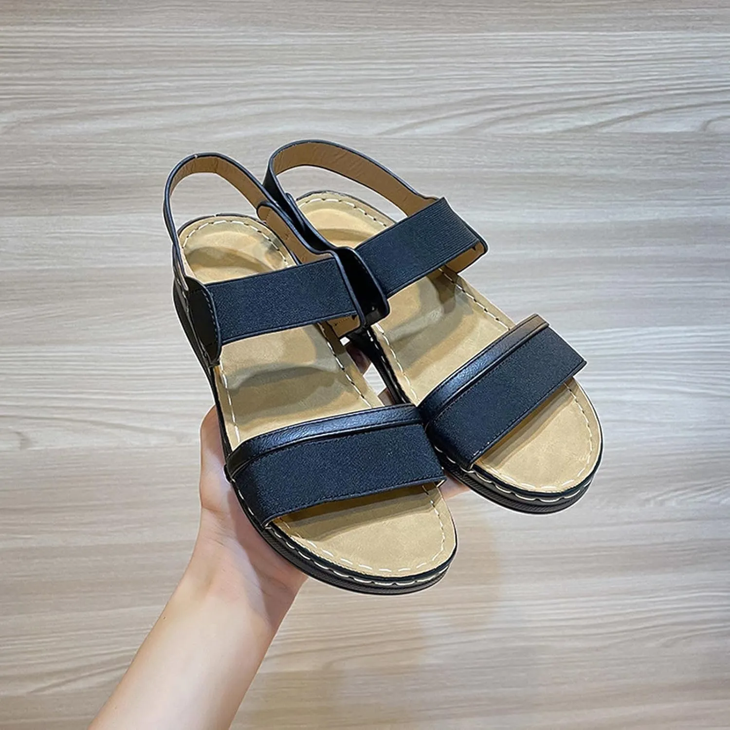 Womens Hiking Sandals Open Toe Sport Walking Sandals Comfortable Arch Support Sandals Beach Vacation Casual Camping