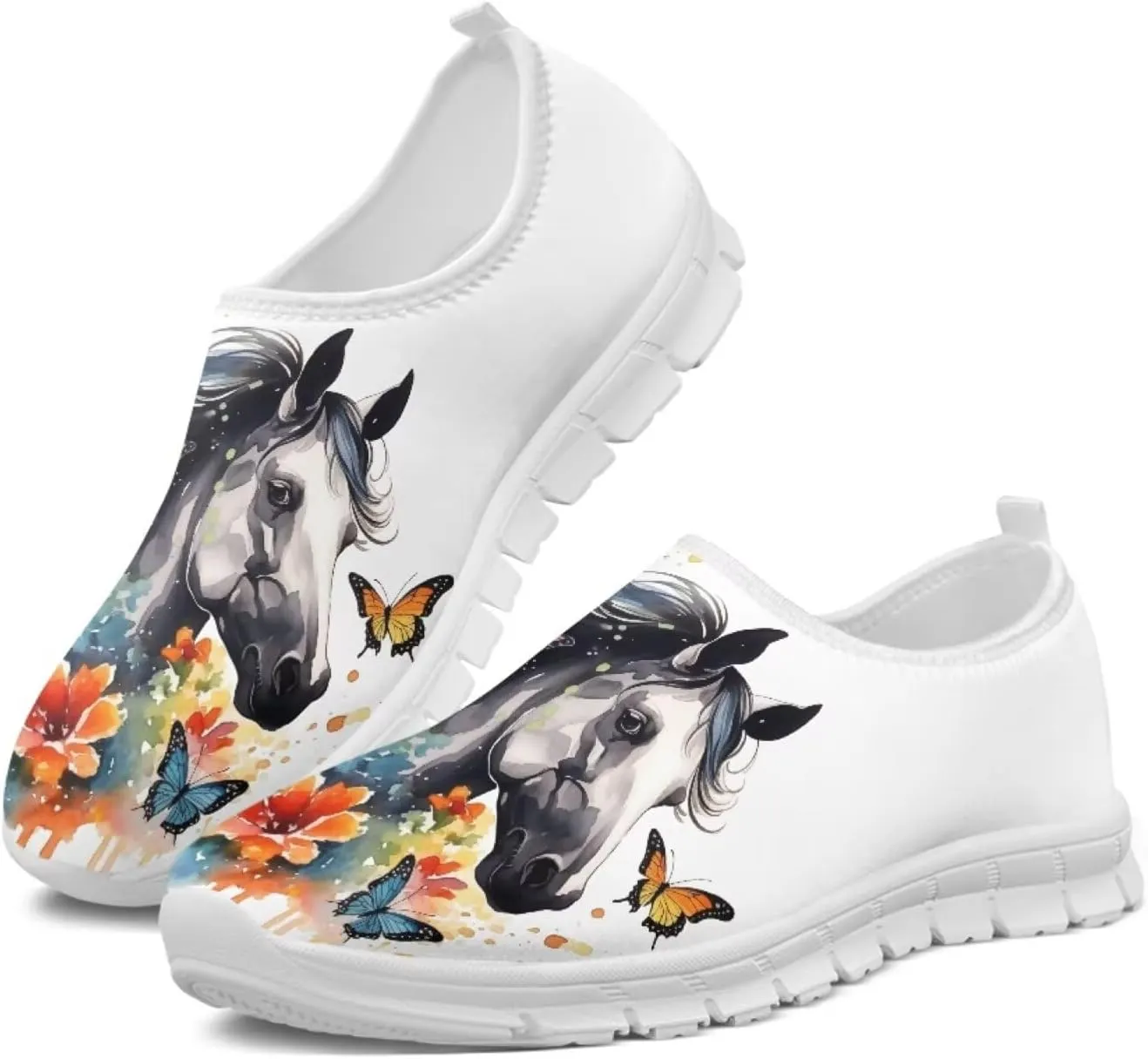 Women's Horse Loafers Casual Round Toe Driving Flats Walking Shoes Slip On Ankle Support Sneakers