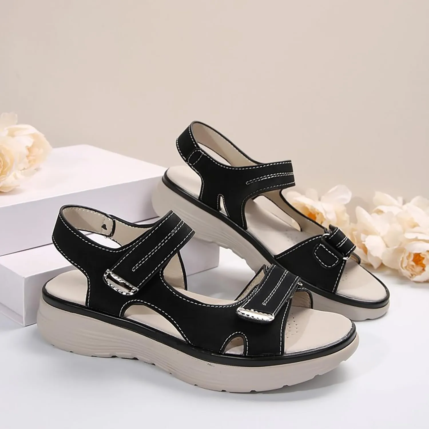 Women's Orthopedic Sport Sandals Shoes with Soft Cushion Foam Comfortable Walking Sandal Arch Support Wide Fit Dress Comfy Orthotic Recovery Athletic Travel Summer Sandal Dressy Back Strap